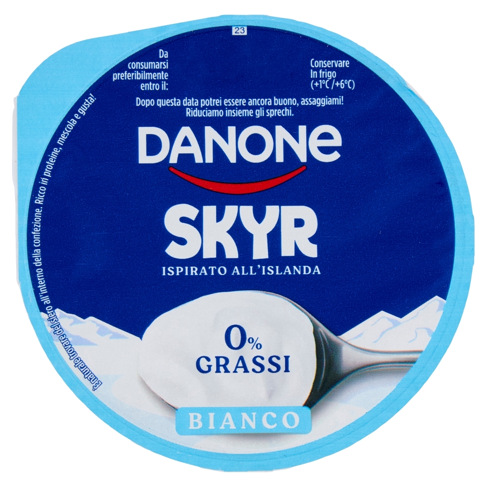 DANONE Skyr, Yogurt ispirato all'Islanda, 0% grassi, Cremoso, Ricco in Proteine, Bianco, 150g
